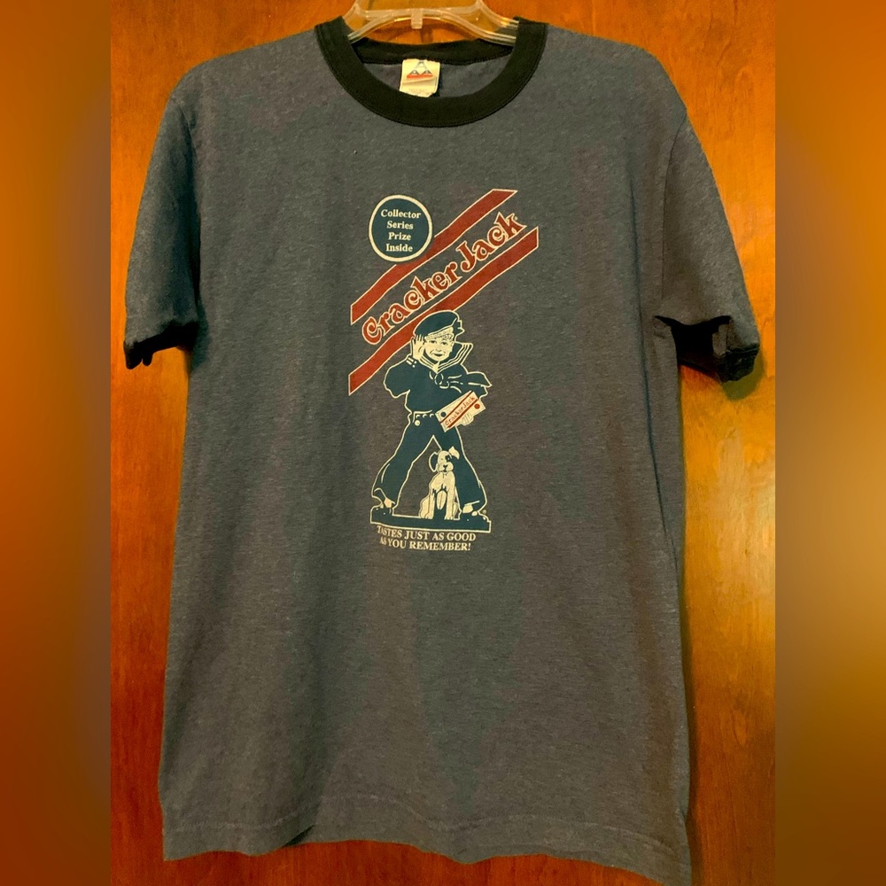 Men’s Vintage Retro Cracker Jack logo tee-Medium
